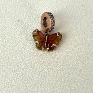 Pink & Yellow Moreno Glass Butterfly Charm